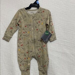 Gerber Cozy Tan and Red Footies One Piece